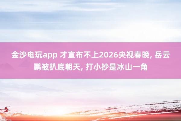 金沙电玩app 才宣布不上2026央视春晚， 岳云鹏被扒底朝天， 打小抄是冰山一角