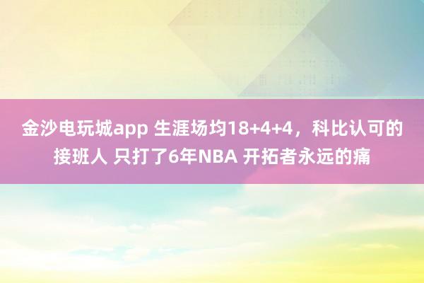 金沙电玩城app 生涯场均18+4+4，科比认可的接班人 只打了6年NBA 开拓者永远的痛