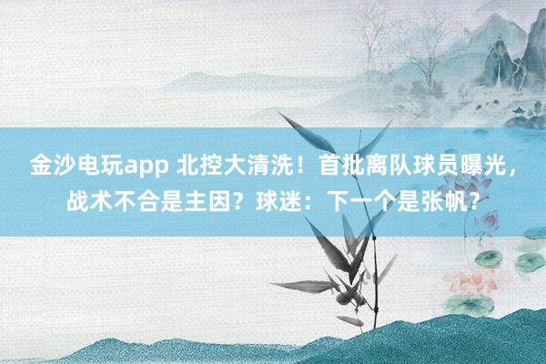 金沙电玩app 北控大清洗！首批离队球员曝光，战术不合是主因？球迷：下一个是张帆？