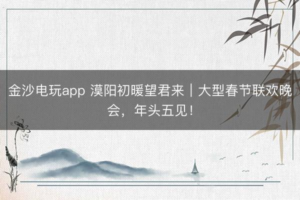 金沙电玩app 漠阳初暖望君来｜大型春节联欢晚会，年头五见！