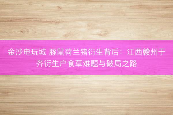 金沙电玩城 豚鼠荷兰猪衍生背后:江西赣州于齐衍生户食草难题与破局之路