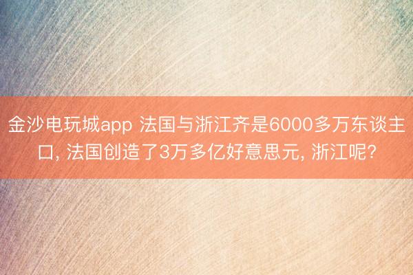 金沙电玩城app 法国与浙江齐是6000多万东谈主口， 法国创造了3万多亿好意思元， 浙江呢?